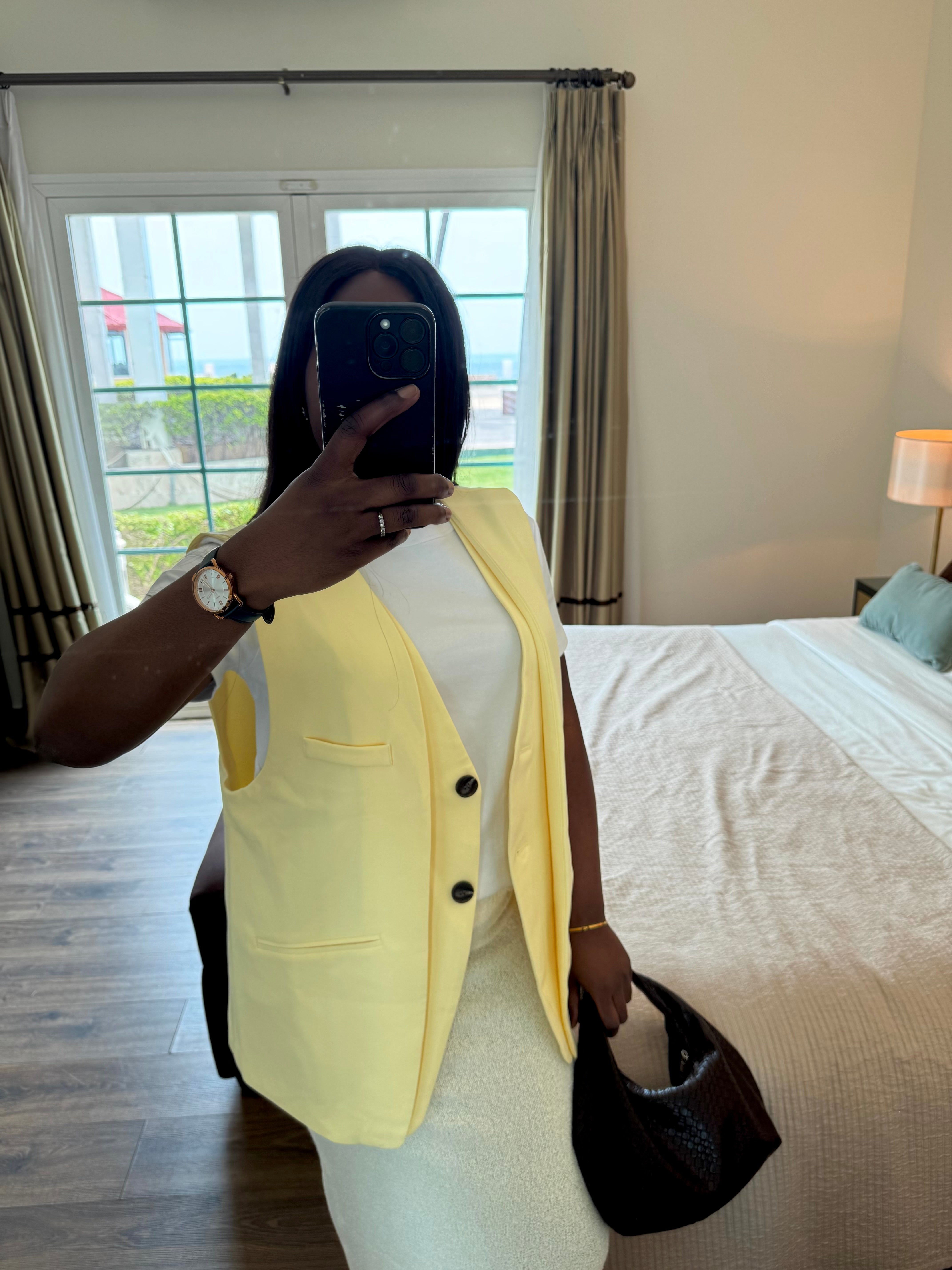 Blazer sans manche jaune