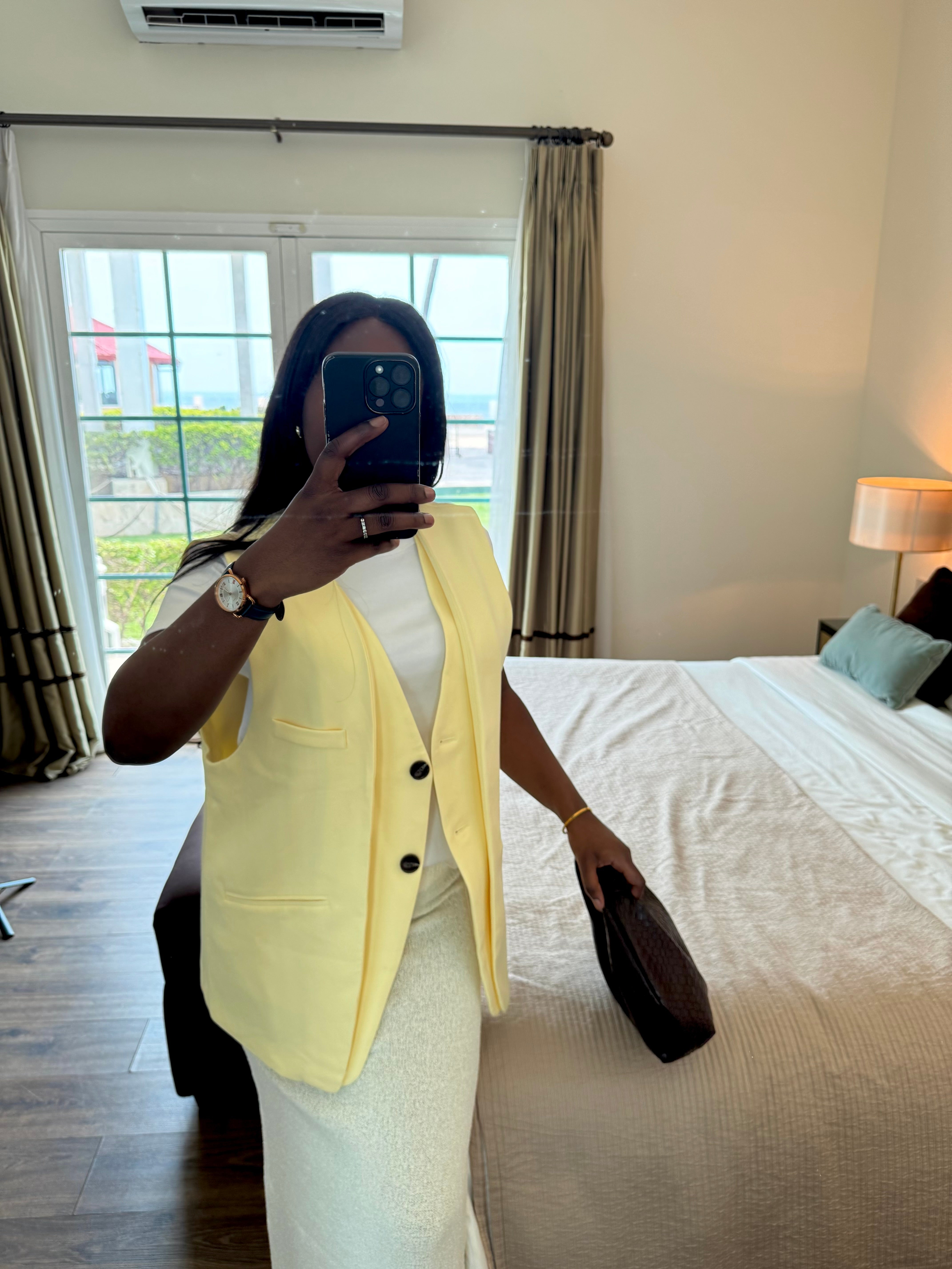 Blazer sans manche jaune