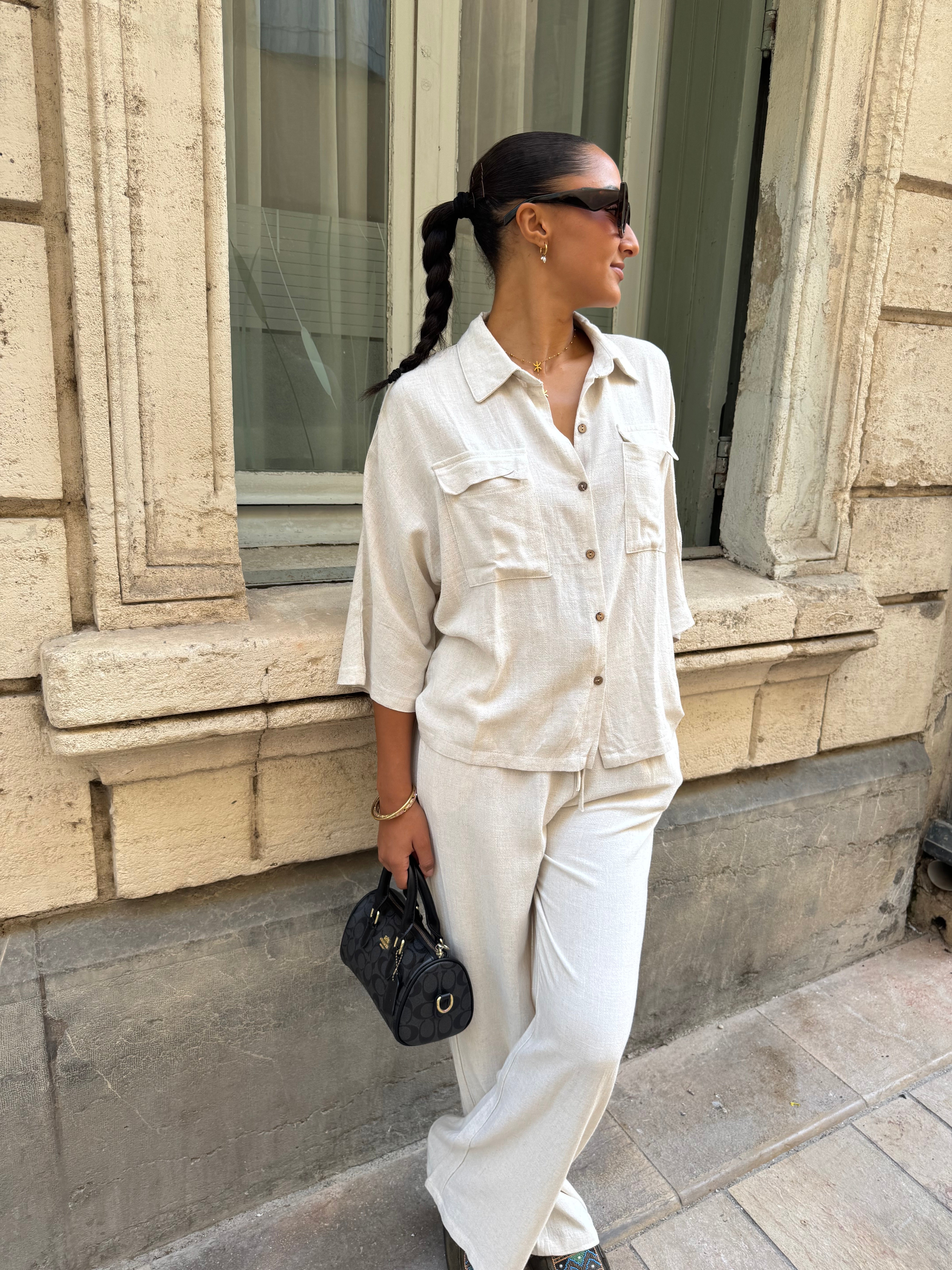 Ensemble lin ( chemise + pantalon )