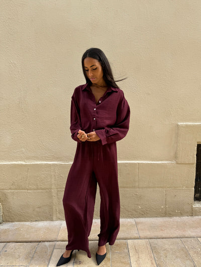 Pantalon fluide [ Bordeaux]